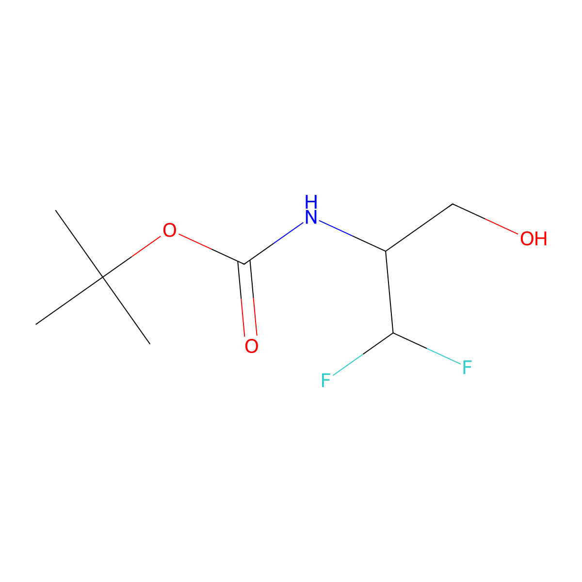 tert-butyl N-[(2S)-1,1-difluoro-3-hydroxypropan-2-yl]carbamate molecular structure, CAS 2055849-11-9