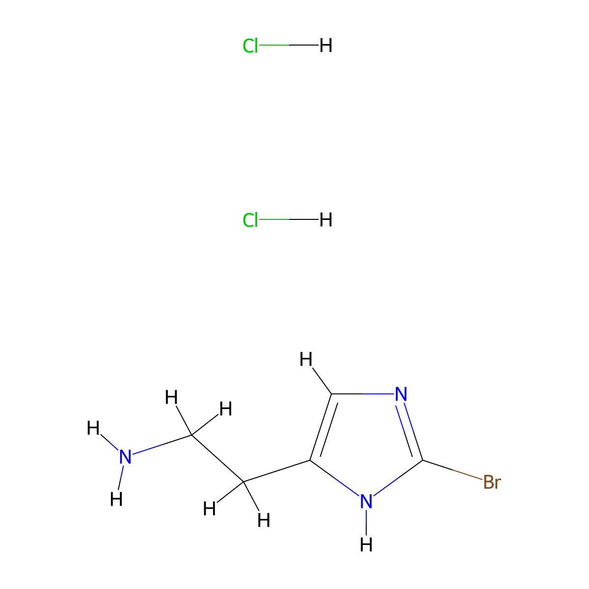 2-(2-Bromo-1H-imidazol-5-YL)ethan-1-amine dihydrochloride molecular structure, CAS 205585-75-7