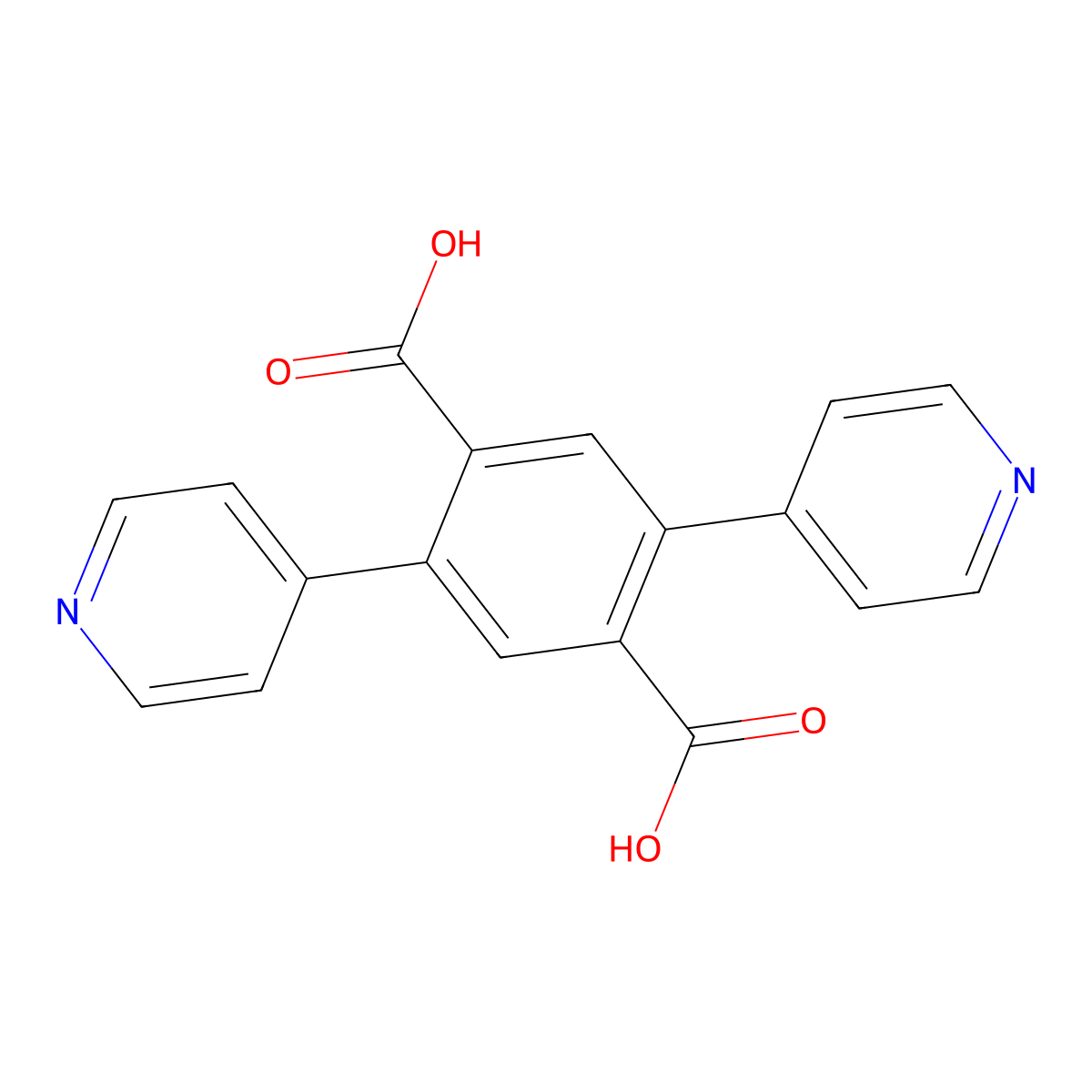 2,5-Di(pyridin-4-yl)terephthalic acid molecular structure, CAS 2055880-12-9