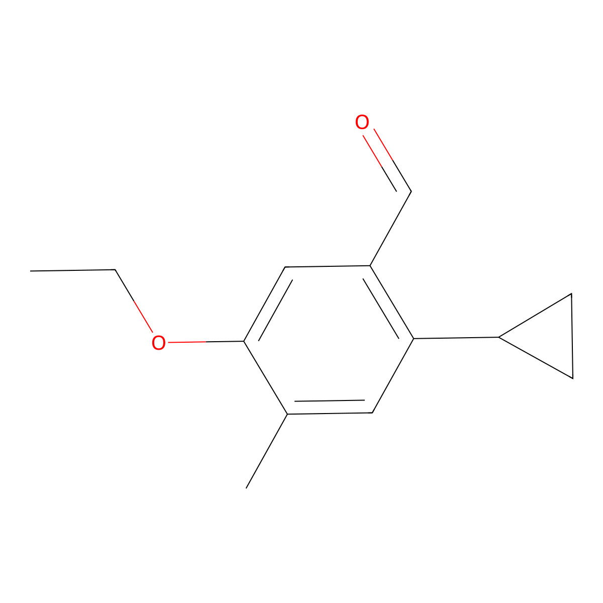 2-Cyclopropyl-5-ethoxy-4-methylbenzaldehyde molecular structure, CAS 2055882-90-9