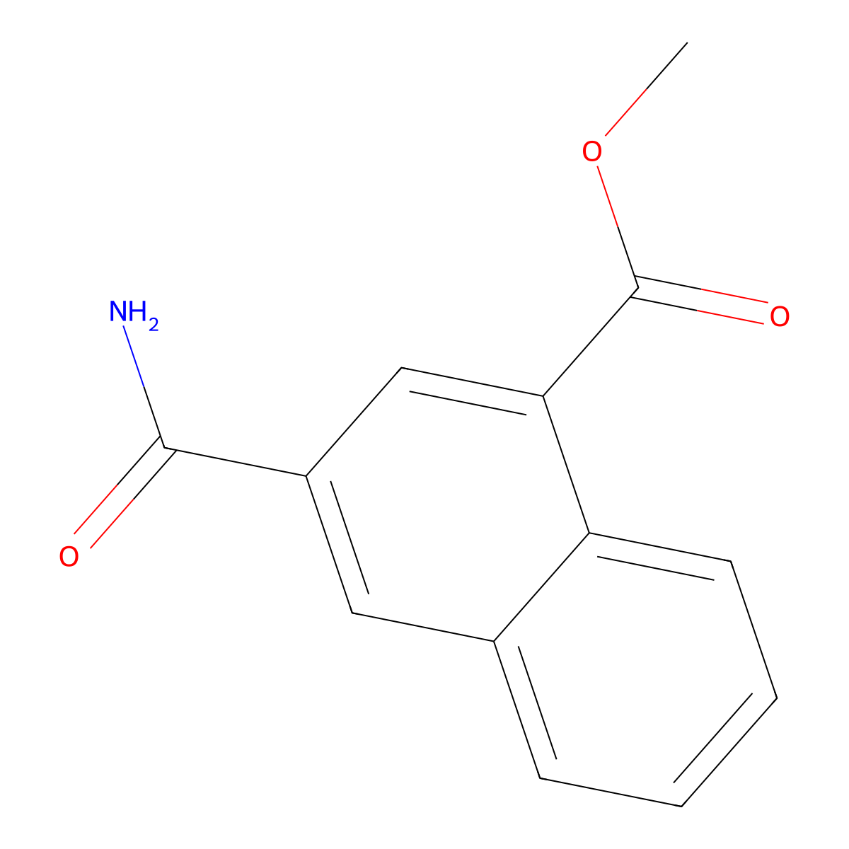 Methyl 3-carbamoylnaphthalene-1-carboxylate molecular structure, CAS 2055888-96-3