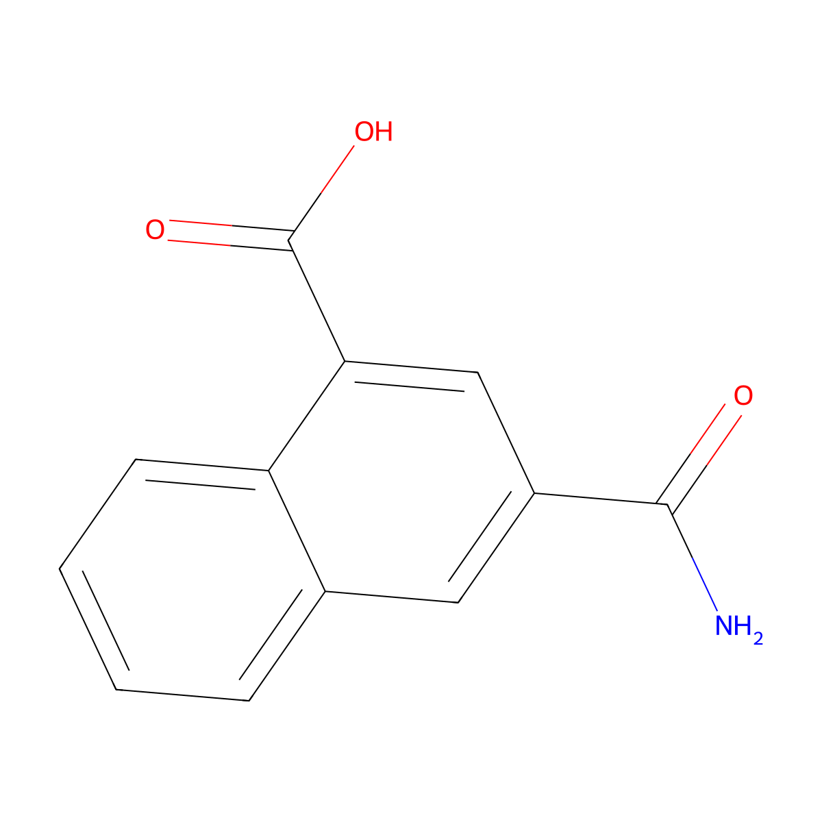 3-Carbamoylnaphthalene-1-carboxylicacid molecular structure, CAS 2055888-98-5