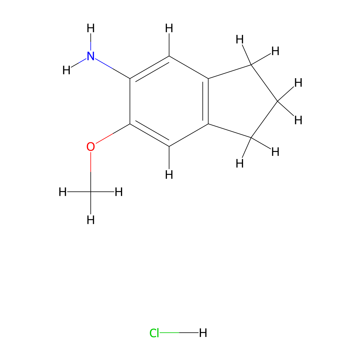 6-Methoxy-2,3-dihydro-1H-inden-5-amine hydrochloride molecular structure, CAS 2055895-34-4