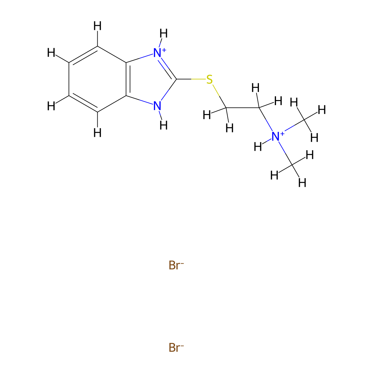 Benzimidazole, 2-((2-(dimethylamino)ethyl)thio)-, dihydrobromide molecular structure, CAS 20559-96-0