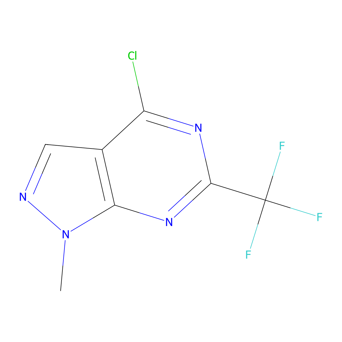 4-Chloro-1-methyl-6-(trifluoromethyl)-1H-pyrazolo[3,4-D]pyrimidine molecular structure, CAS 2055901-36-3