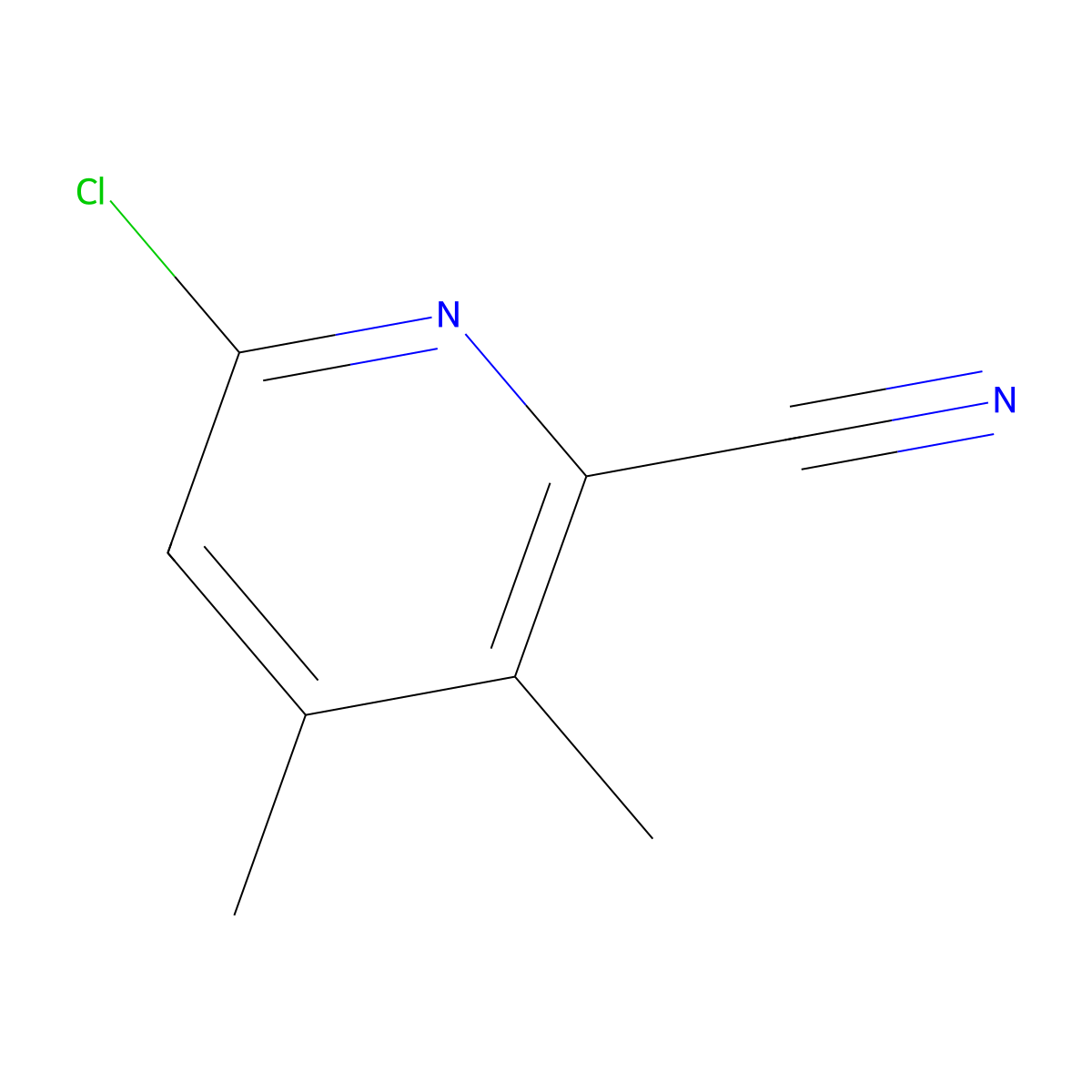 6-Chloro-3,4-dimethylpyridine-2-carbonitrile molecular structure, CAS 2055910-20-6