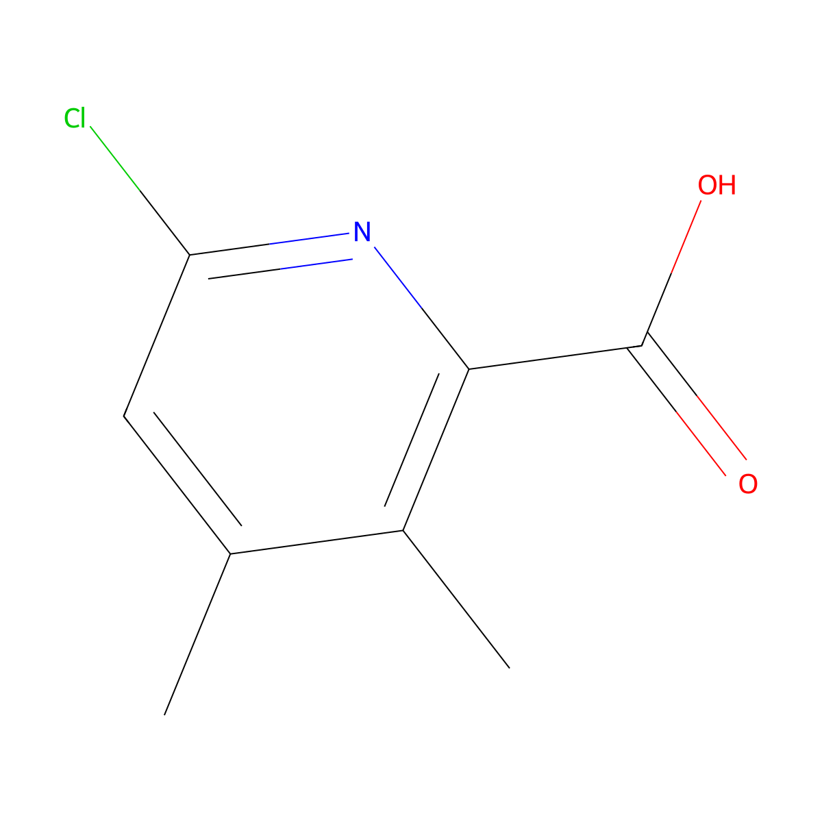 6-Chloro-3,4-dimethylpyridine-2-carboxylic acid molecular structure, CAS 2055910-21-7