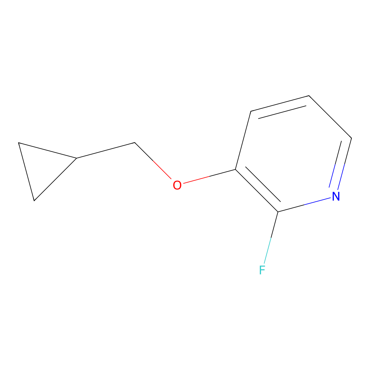 3-(Cyclopropylmethoxy)-2-fluoro-pyridine molecular structure, CAS 205594-63-4