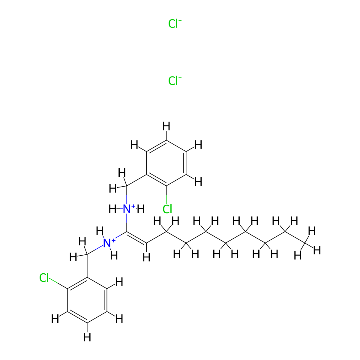 Decamethylenediamine, N,N'-bis(o-chlorobenzyl)-, dihydrochloride molecular structure, CAS 2056-24-8