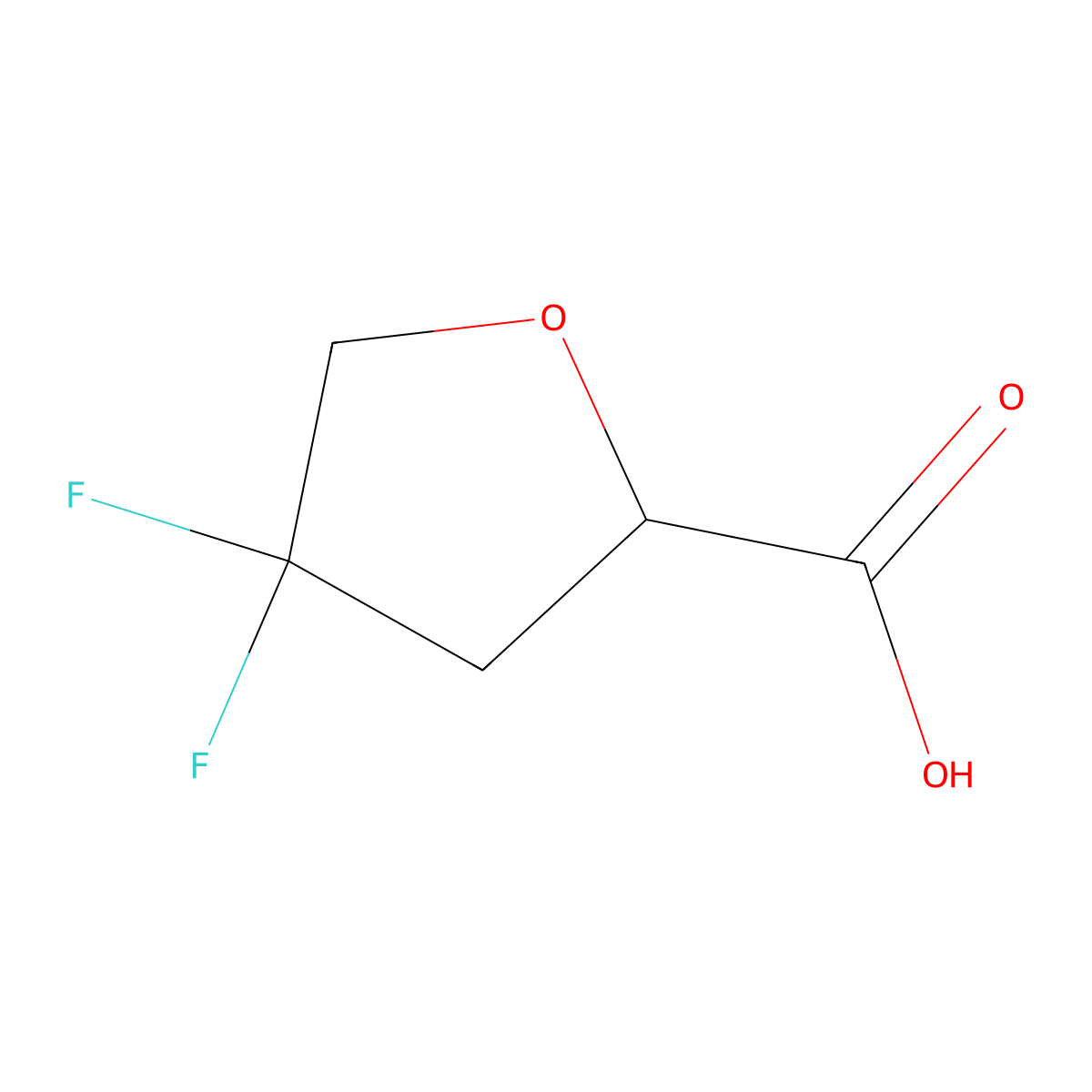 4,4-Difluorotetrahydrofuran-2-carboxylic acid molecular structure, CAS 2056072-61-6