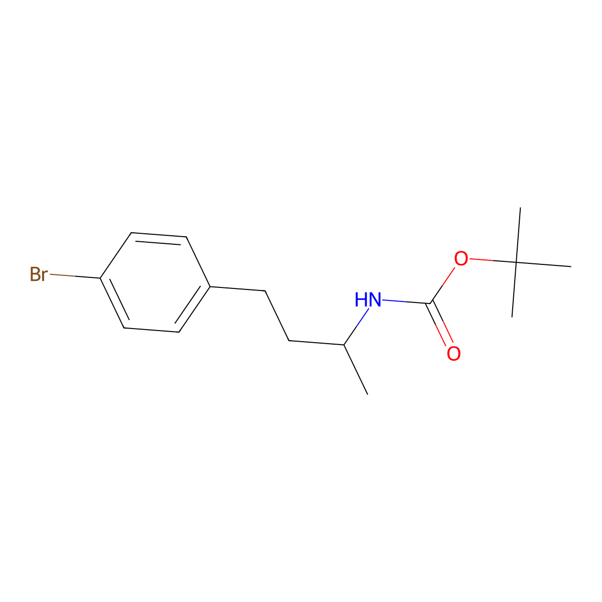 tert-butyl N-[4-(4-bromophenyl)butan-2-yl]carbamate molecular structure, CAS 2056097-40-4