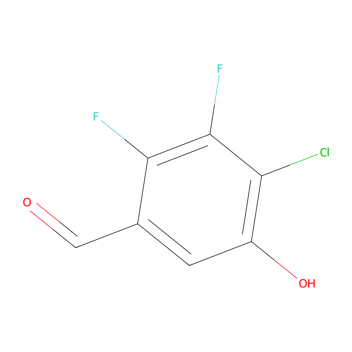 4-Chloro-2,3-difluoro-5-hydroxybenzaldehyde molecular structure, CAS 2056110-34-8