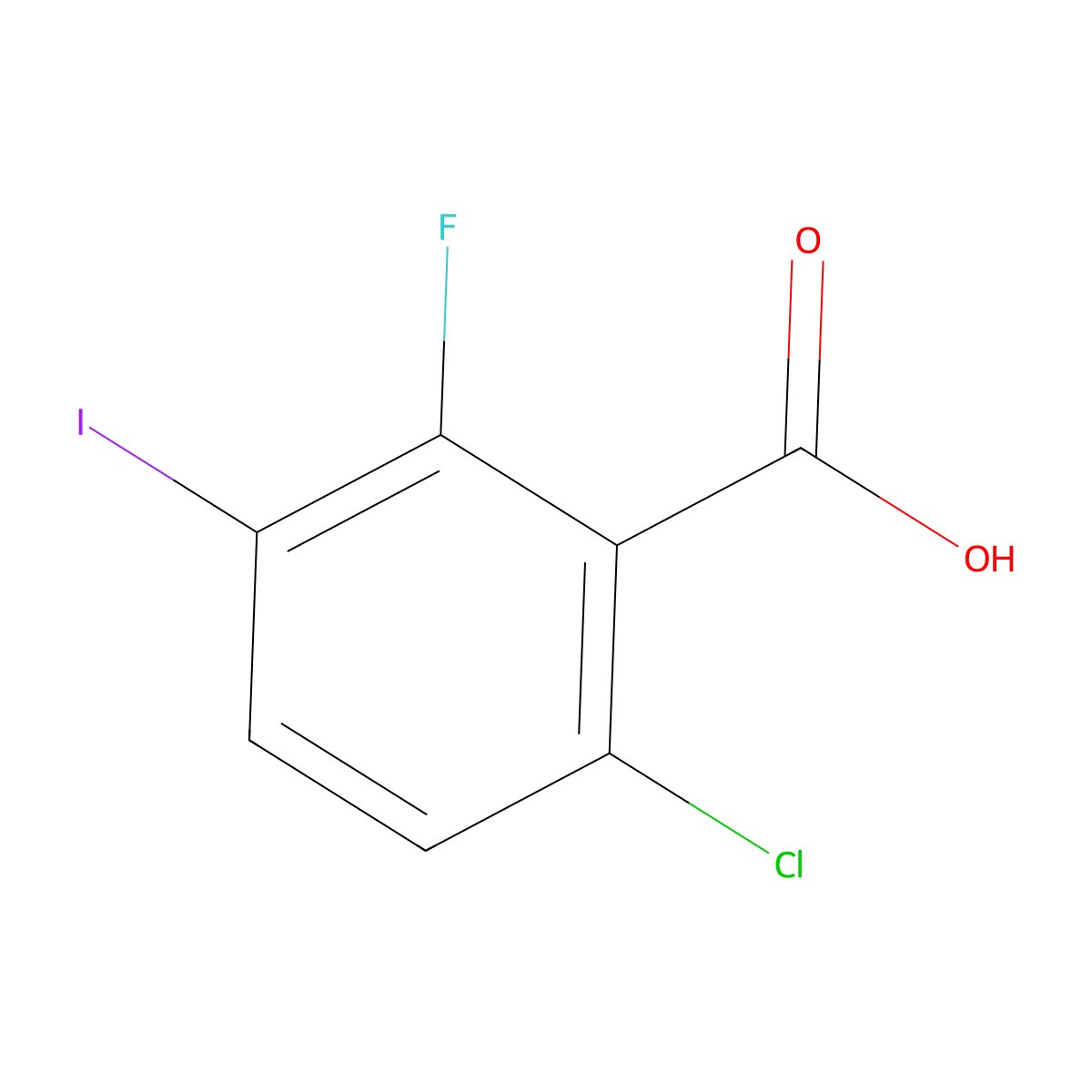 Benzoic acid, 6-chloro-2-fluoro-3-iodo- molecular structure, CAS 2056110-36-0