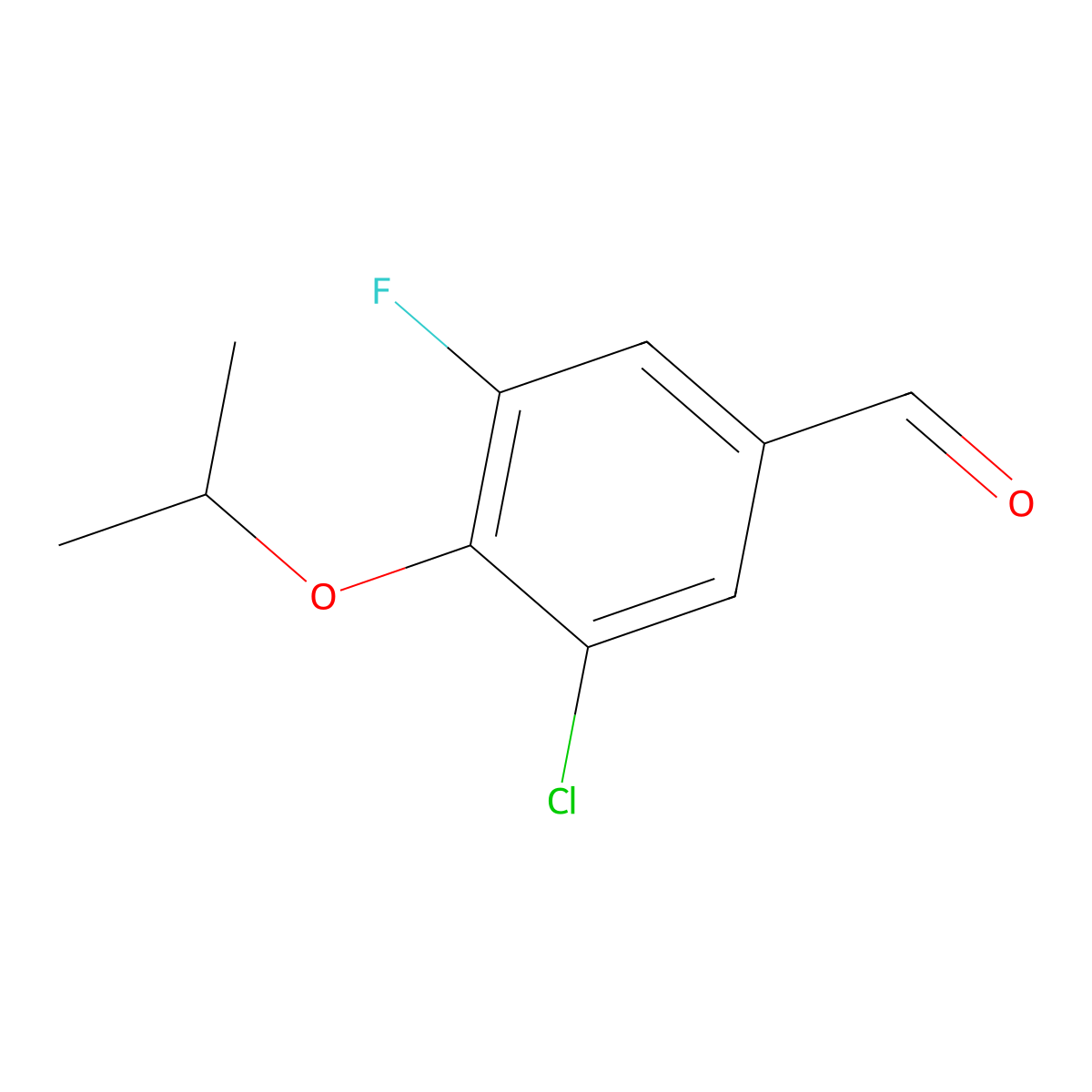 3-Chloro-5-fluoro-4-isopropoxybenzaldehyde molecular structure, CAS 2056110-38-2