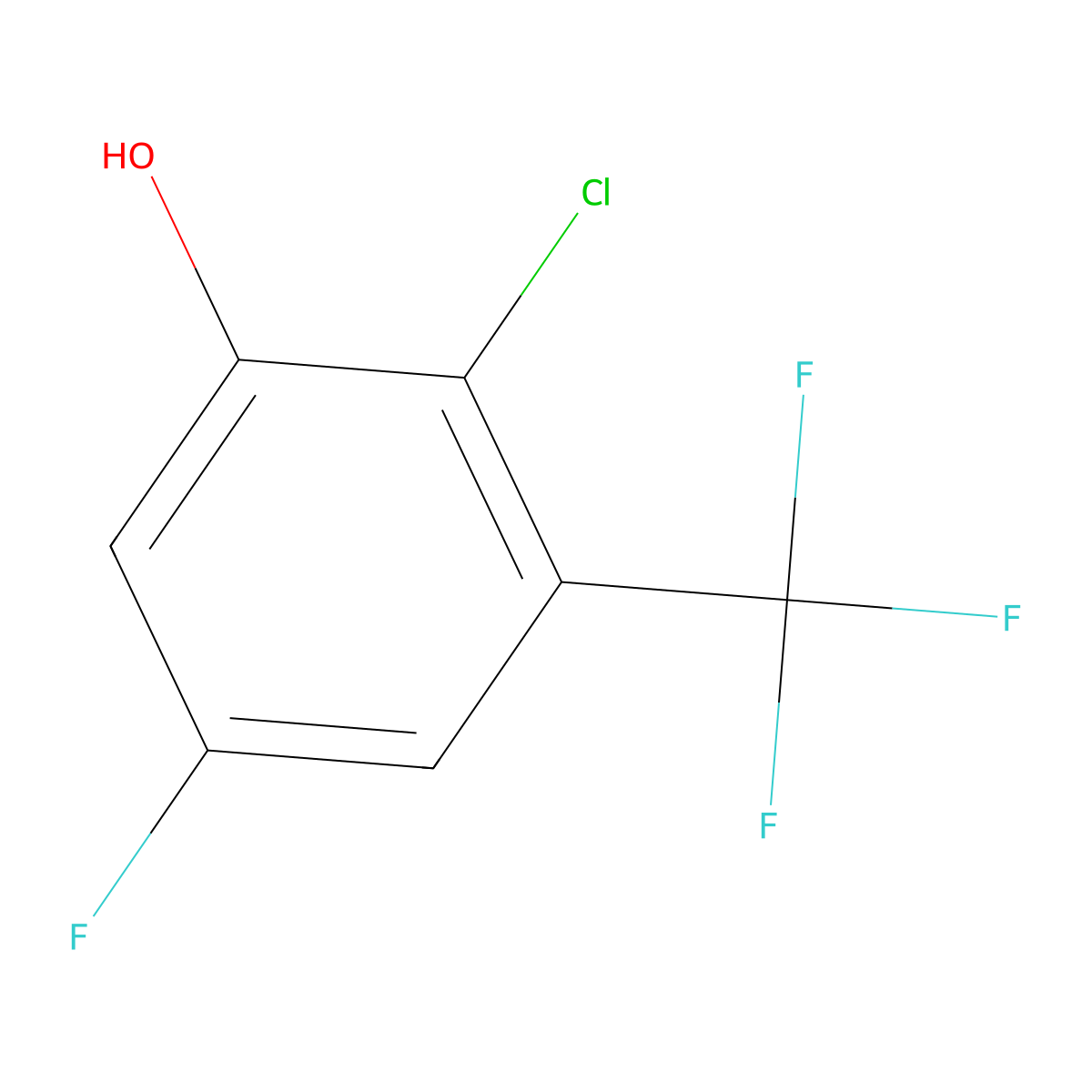 2-Chloro-5-fluoro-3-(trifluoromethyl)phenol molecular structure, CAS 2056110-39-3