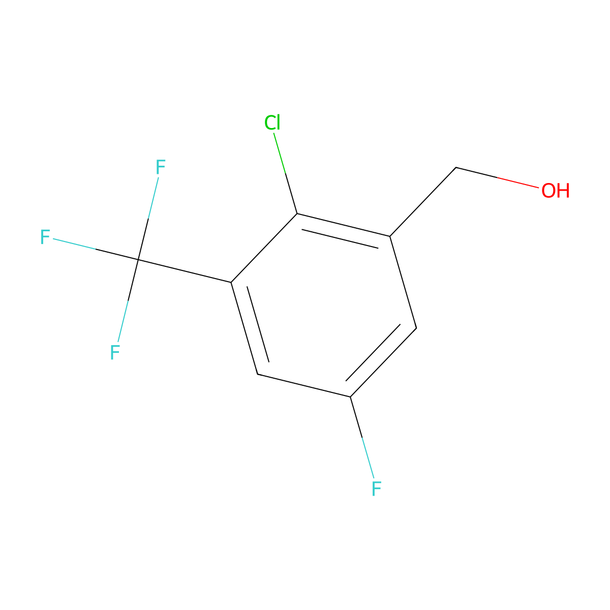 2-Chloro-5-fluoro-3-(trifluoromethyl)benzyl alcohol molecular structure, CAS 2056110-51-9