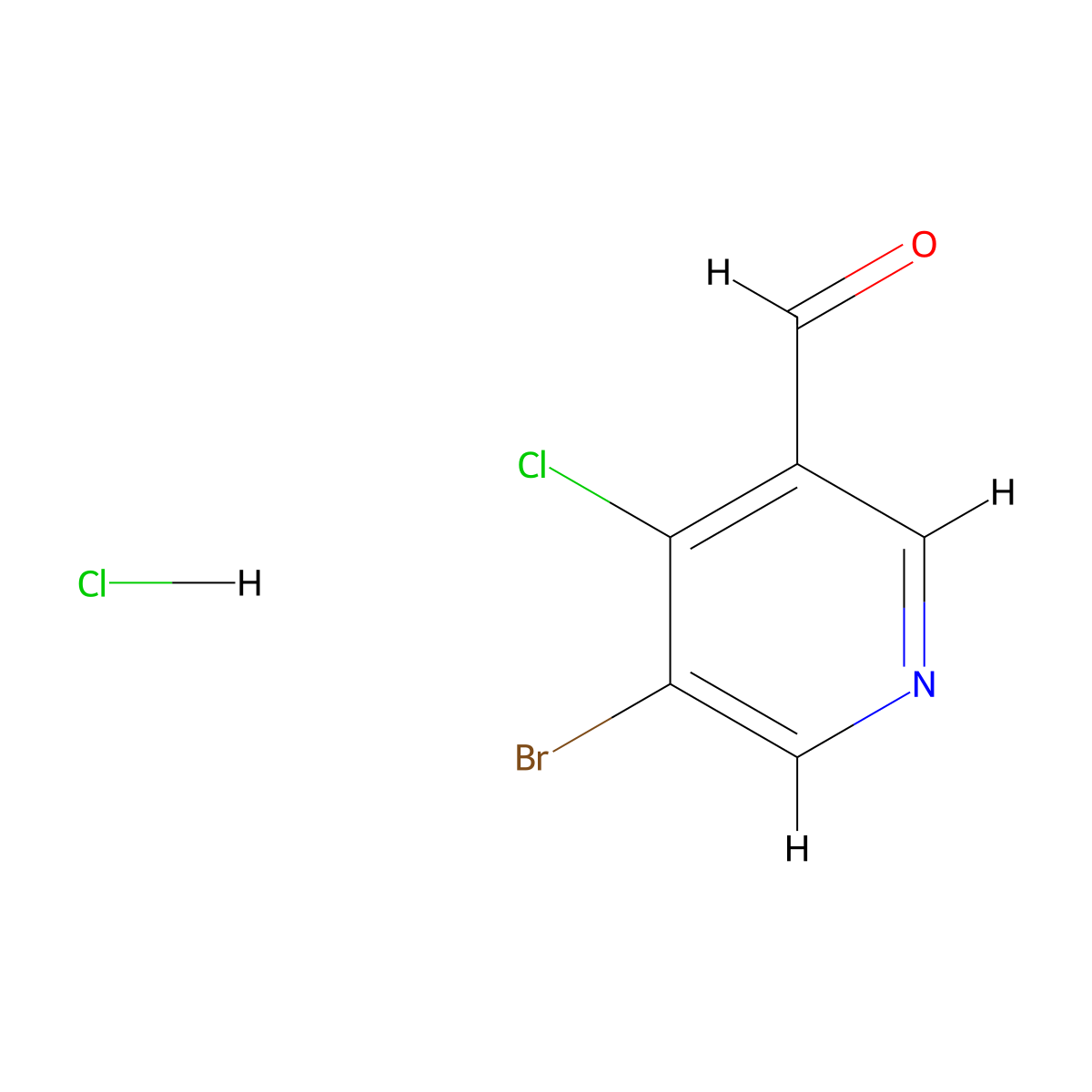 5-Bromo-4-chloro-pyridine-3-carbaldehyde hydrochloride molecular structure, CAS 2056110-56-4