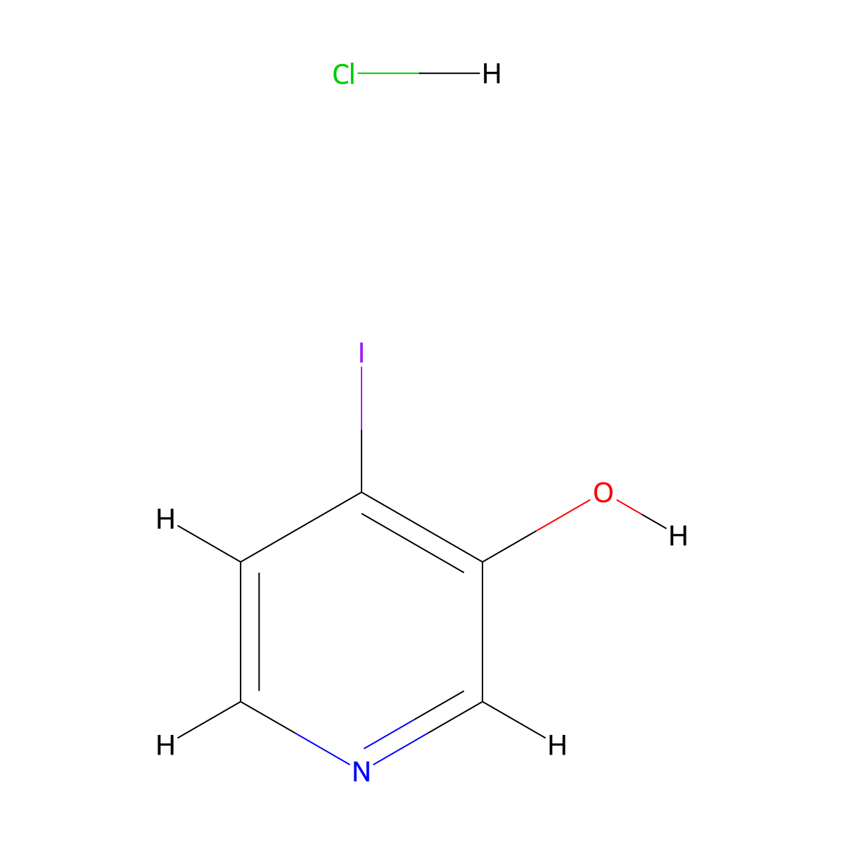 3-Hydroxy-4-iodopyridine HCl molecular structure, CAS 2056110-57-5