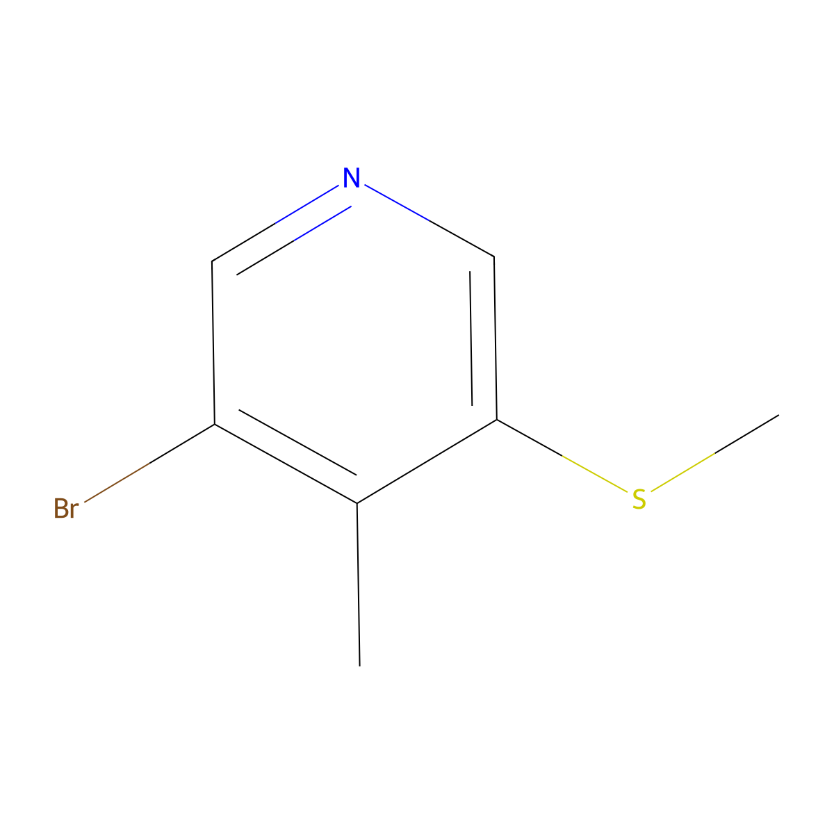 3-Bromo-4-methyl-5-(methylthio)pyridine molecular structure, CAS 2056110-60-0
