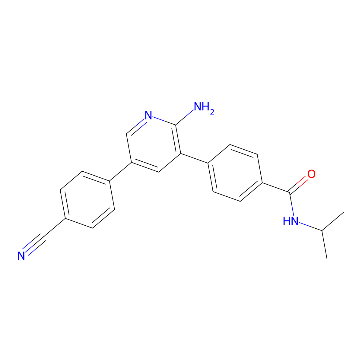4-[2-Amino-5-(4-cyano-phenyl)-pyridin-3-yl]-N-isopropyl-benzamide molecular structure, CAS 2056111-45-4