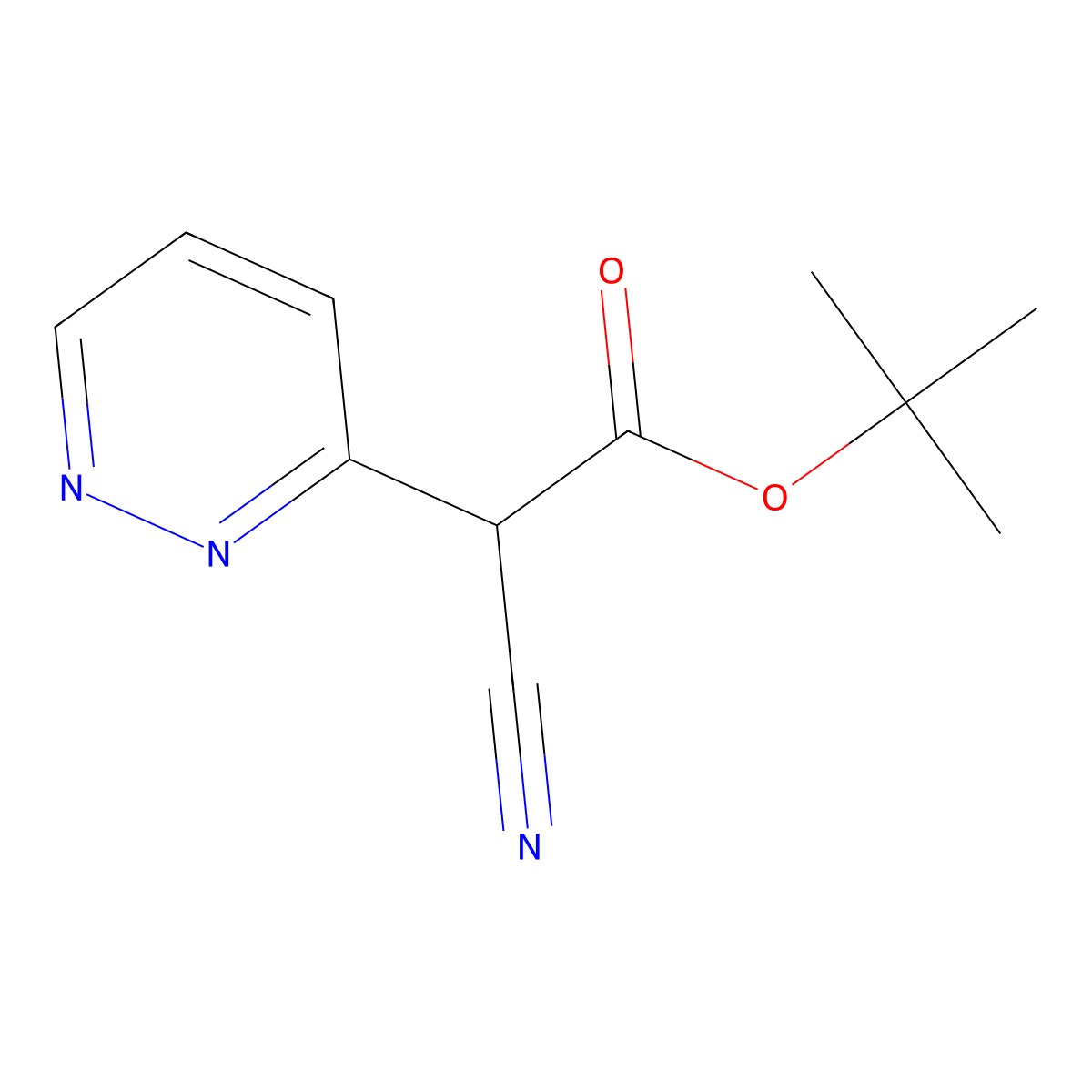 Tert-butyl 2-cyano-2-(pyridazin-3-YL)acetate molecular structure, CAS 2056116-15-3