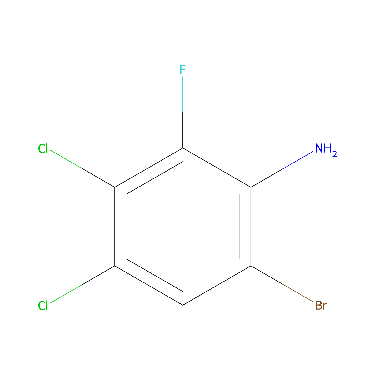 6-Bromo-3,4-dichloro-2-fluoroaniline molecular structure, CAS 2056235-86-8