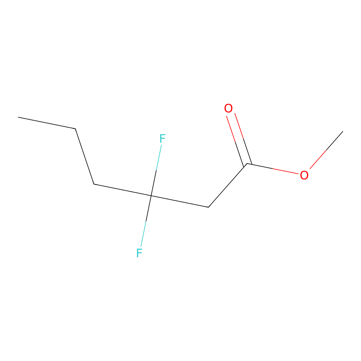 Methyl 3,3-difluorohexanoate molecular structure, CAS 2056235-87-9
