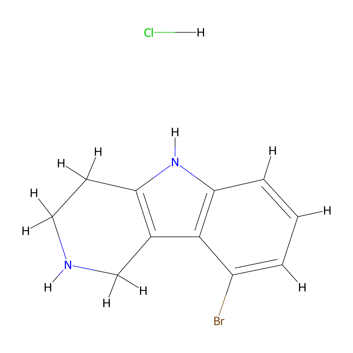 9-Bromo-2,3,4,5-tetrahydro-1H-pyrido[4,3-b]indole hydrochloride molecular structure, CAS 2056247-22-2