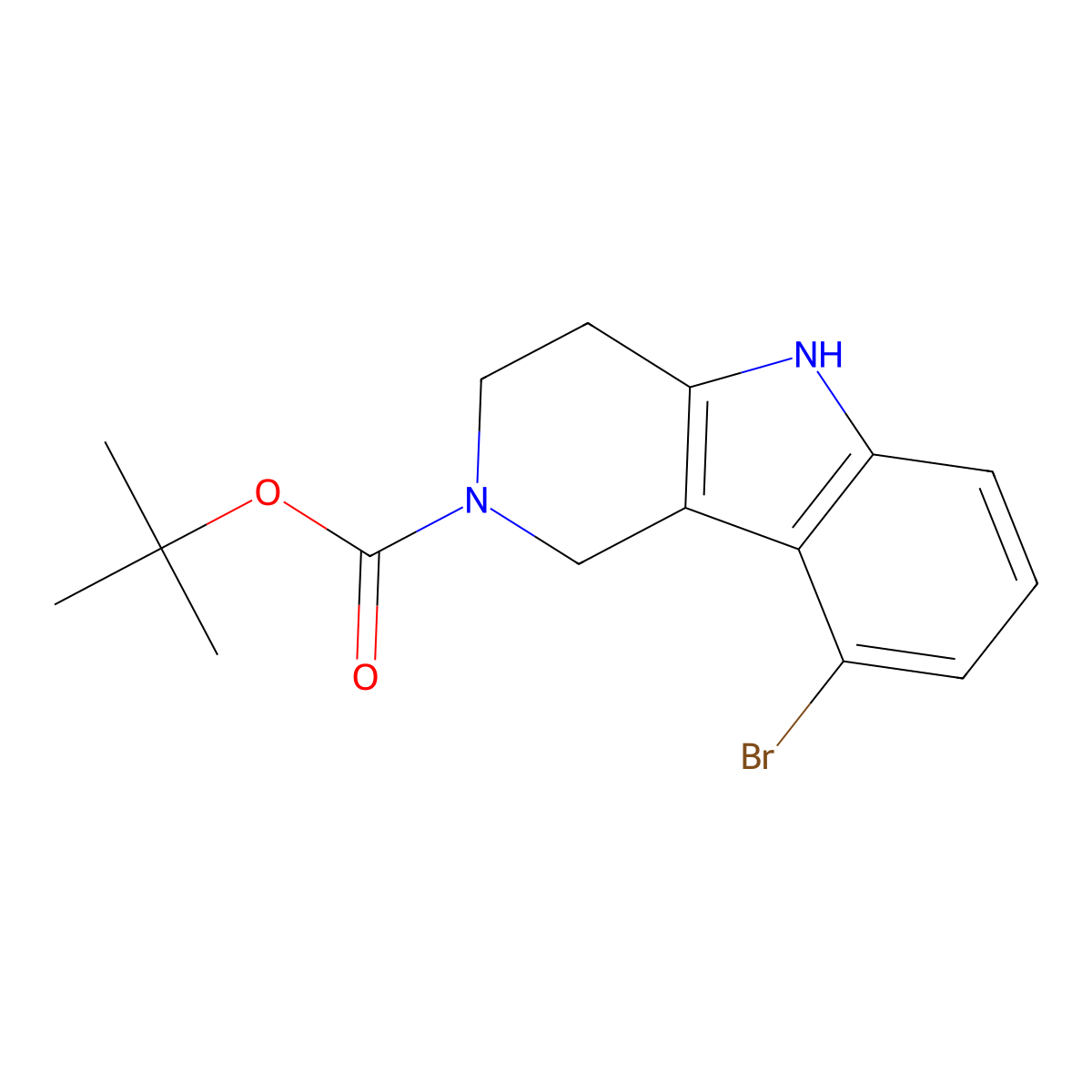 9-Bromo-1,3,4,5-tetrahydro-pyrido[4,3-b]indole-2-carboxylic acid tert-butyl ester molecular structure, CAS 2056247-62-0