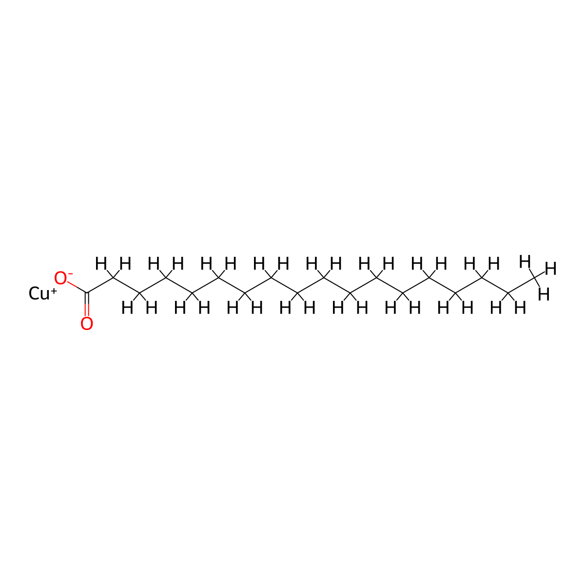 Octadecanoic acid, copper(1+) salt (1:1) molecular structure, CAS 20563-00-2