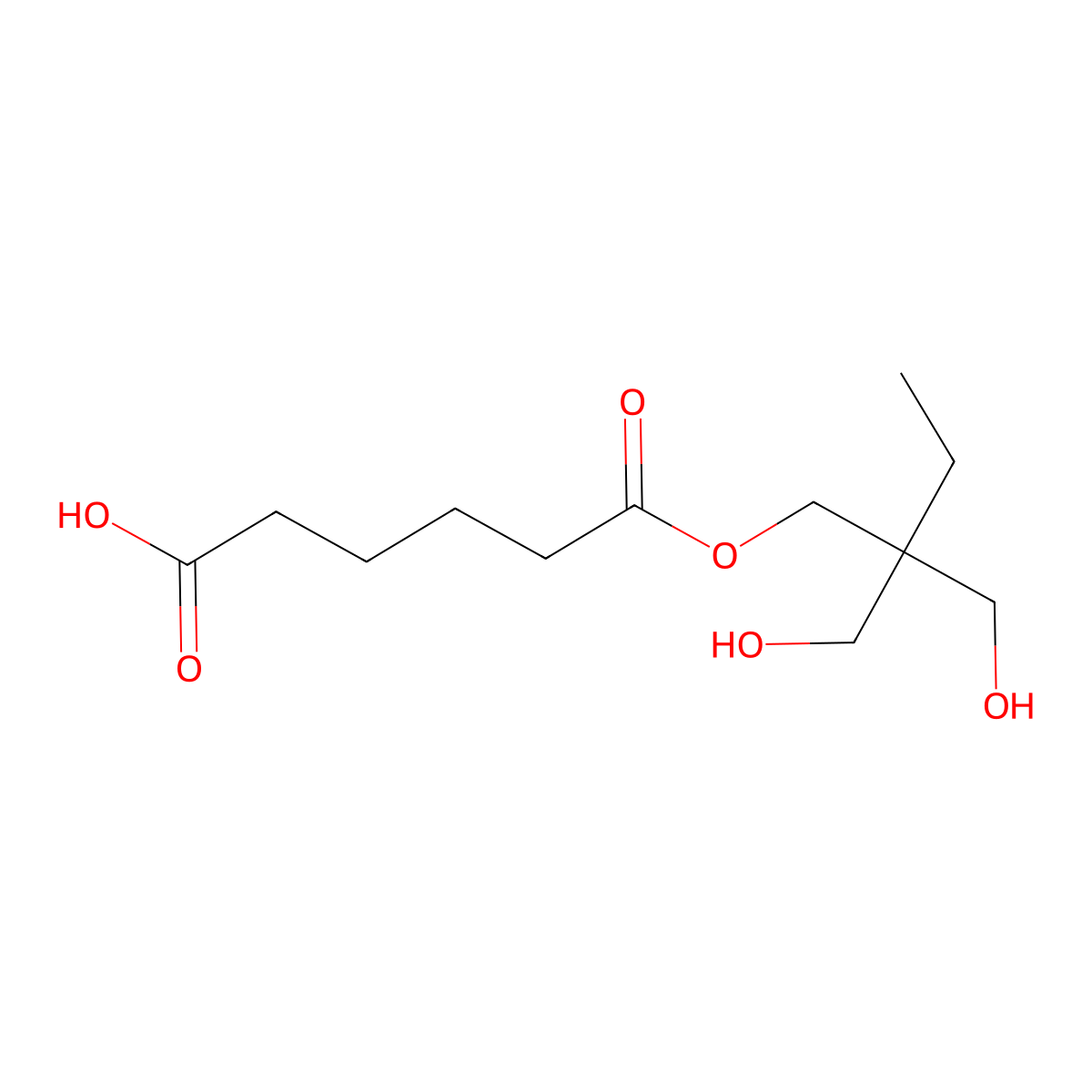 (2,2-Bis(hydroxymethyl)butyl) hydrogen adipate molecular structure, CAS 20563-11-5
