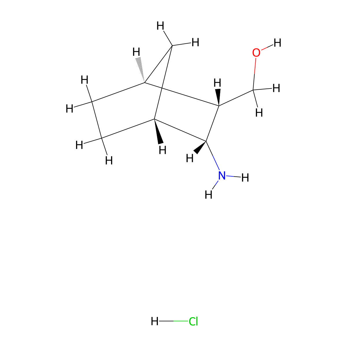 diendo-(3-Amino-bicyclo[2.2.1]hept-2-yl)-methanol hydrochloride molecular structure, CAS 205639-89-0