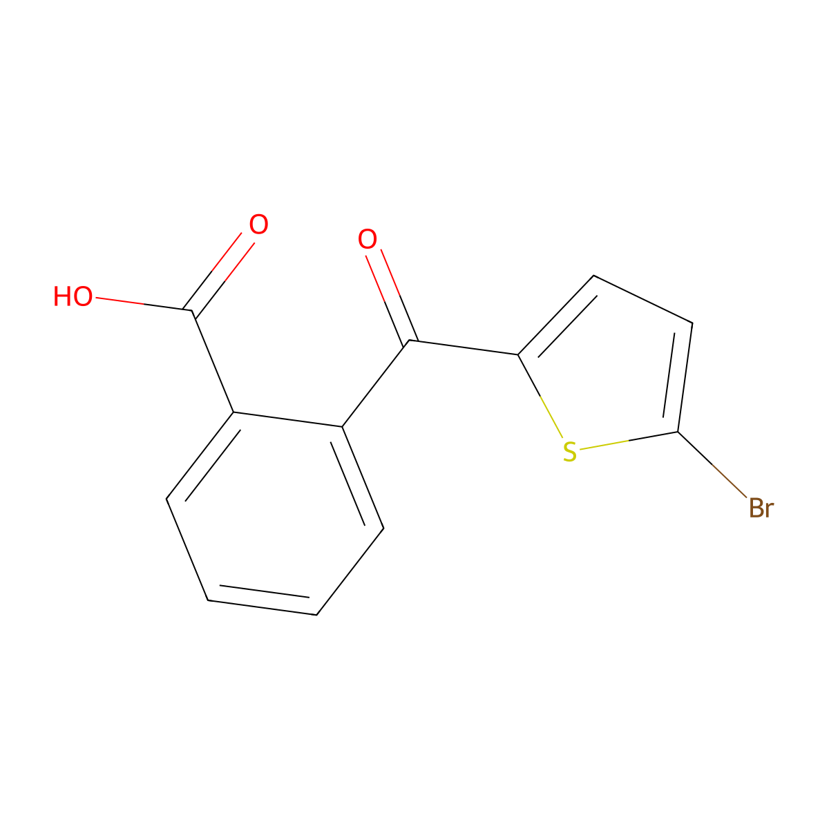 2-[(5-Bromo-2-thienyl)carbonyl]benzenecarboxylic acid molecular structure, CAS 205644-06-0