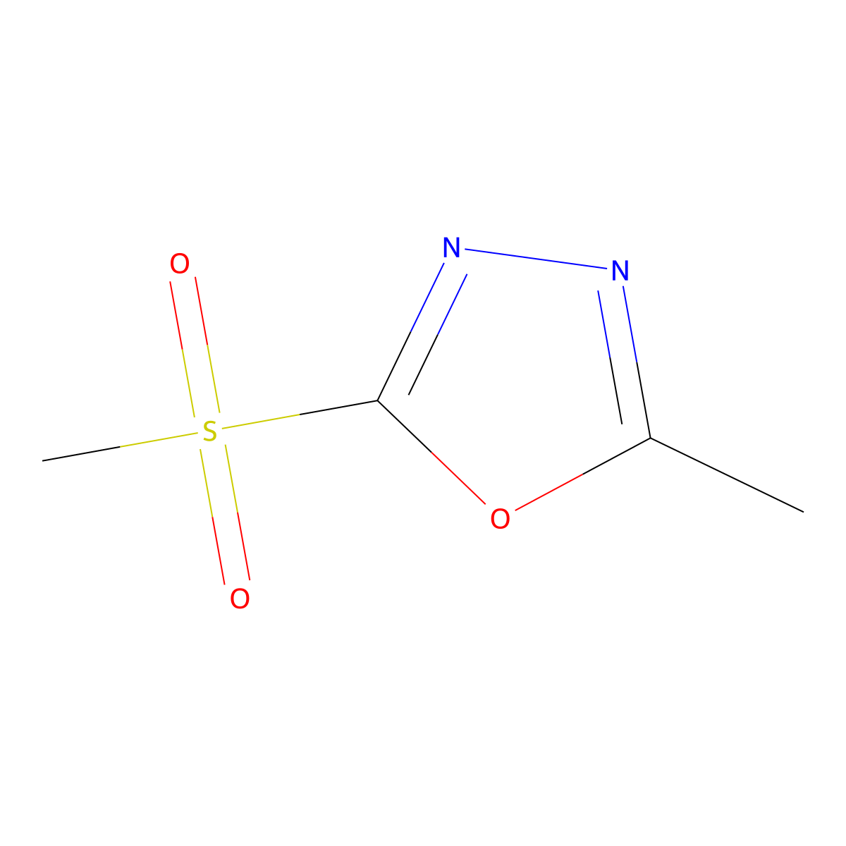 2-Methyl-5-(methylsulfonyl)-1,3,4-oxadiazole molecular structure, CAS 205646-91-9