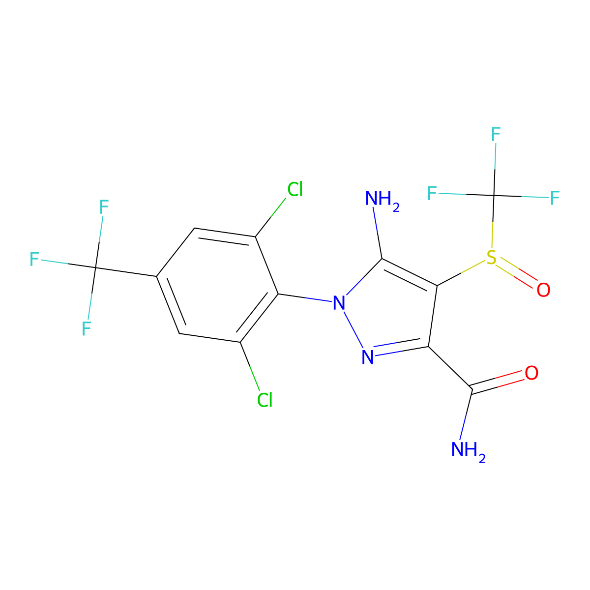 Fipronil amide molecular structure, CAS 205650-69-7