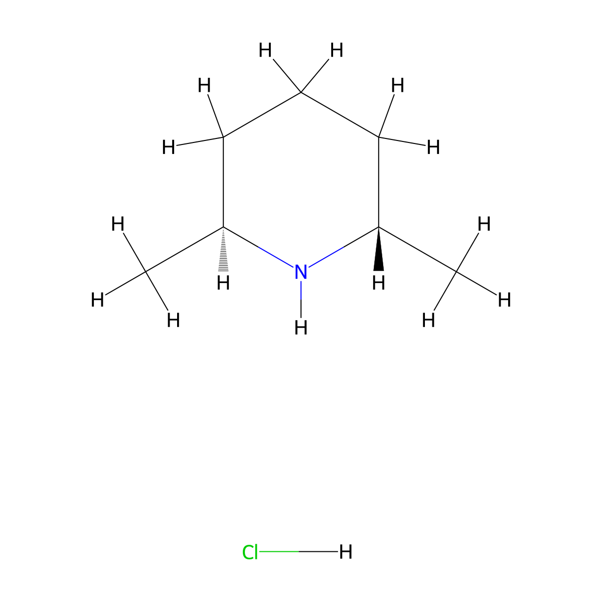 (2S,6S)-2,6-dimethylpiperidine hydrochloride molecular structure, CAS 205652-56-8