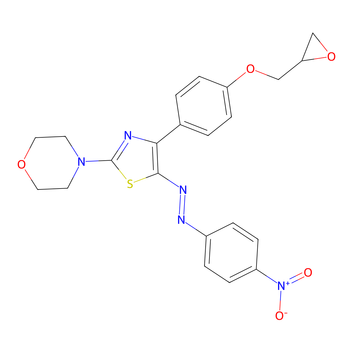 4-[5-[2-(4-Nitrophenyl)diazenyl]-4-[4-(2-oxiranylmethoxy)phenyl]-2-thiazolyl]morpholine molecular structure, CAS 205652-81-9