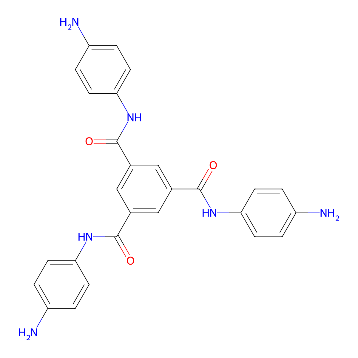 N1,N3,N5-Tris(4-aminophenyl)benzene-1,3,5-tricarboxamide molecular structure, CAS 205653-12-9