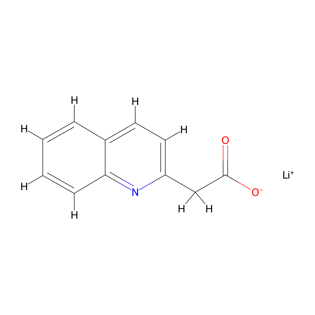 Lithium 2-(quinolin-2-yl)acetate molecular structure, CAS 205655-39-6