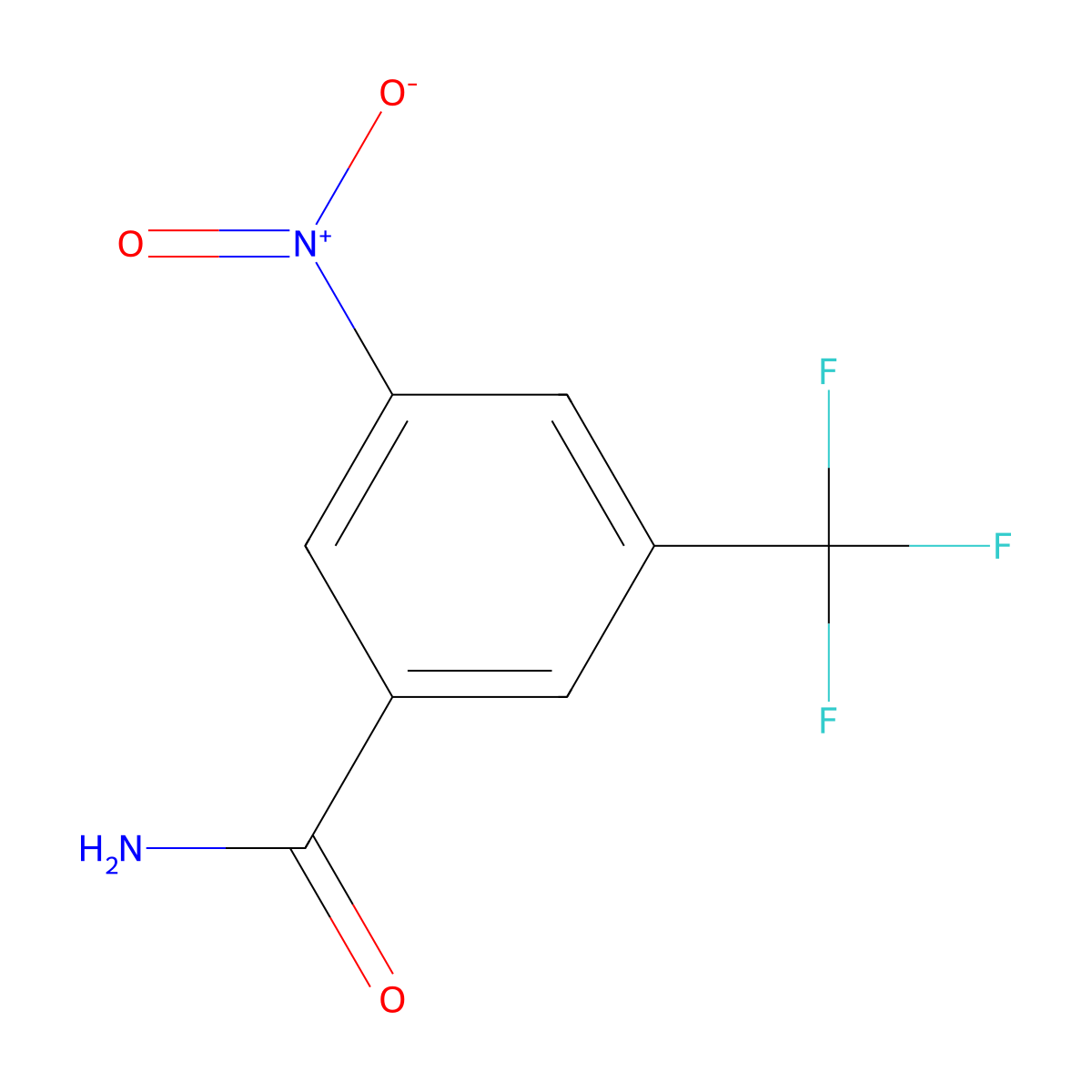 3-Nitro-5-(trifluoromethyl)benzamide molecular structure, CAS 20566-89-6