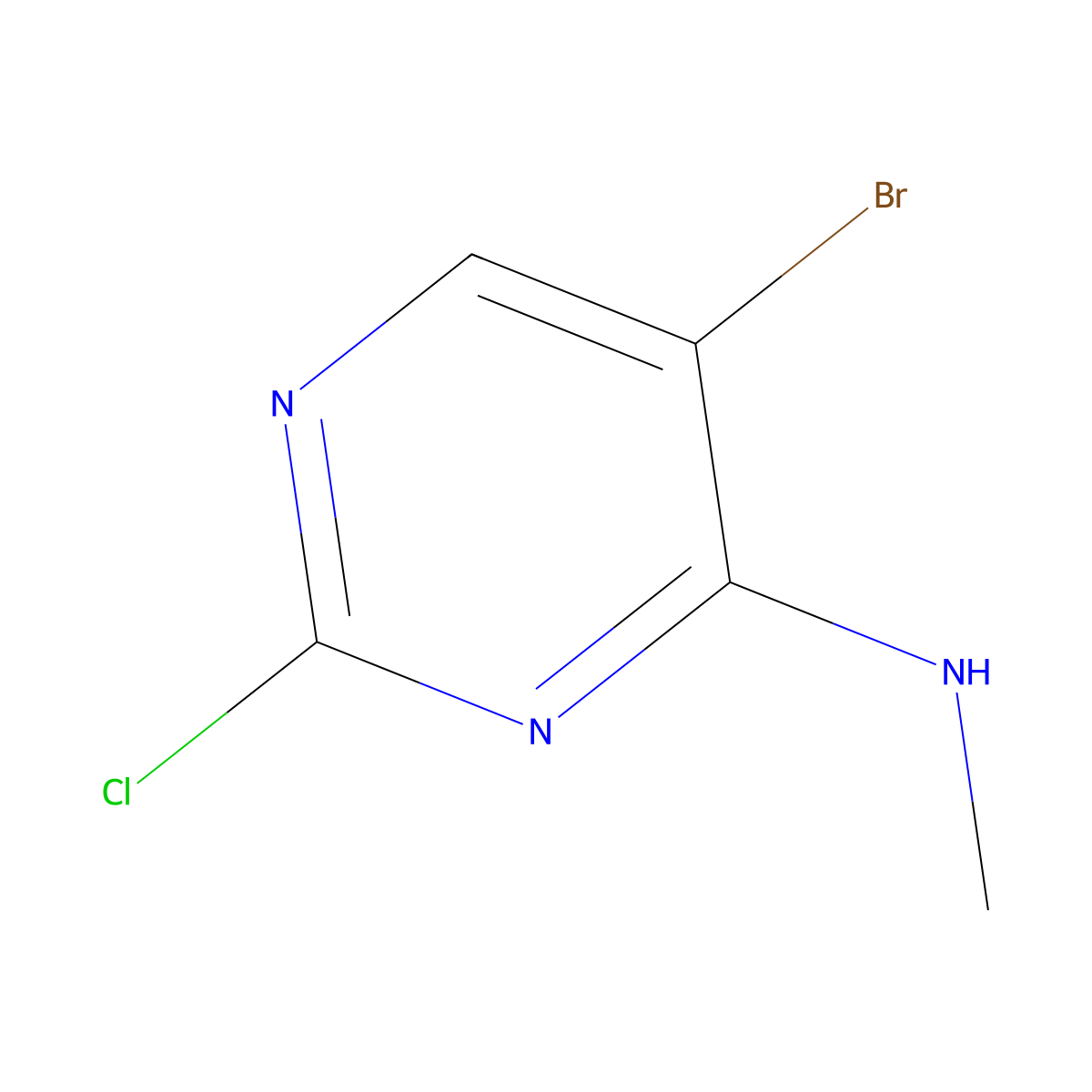 5-bromo-2-chloro-N-methylpyrimidin-4-amine molecular structure, CAS 205672-24-8