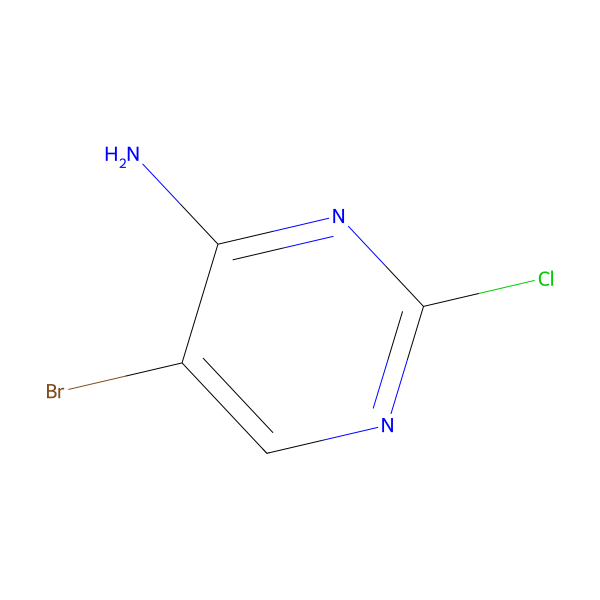 4-Amino-5-bromo-2-chloropyrimidine molecular structure, CAS 205672-25-9