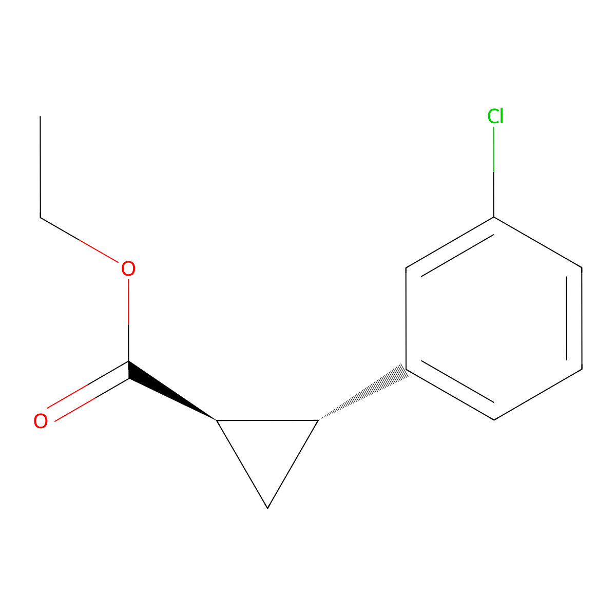 trans-Ethyl 2-(3-chlorophenyl)cyclopropanecarboxylate molecular structure, CAS 205674-79-9