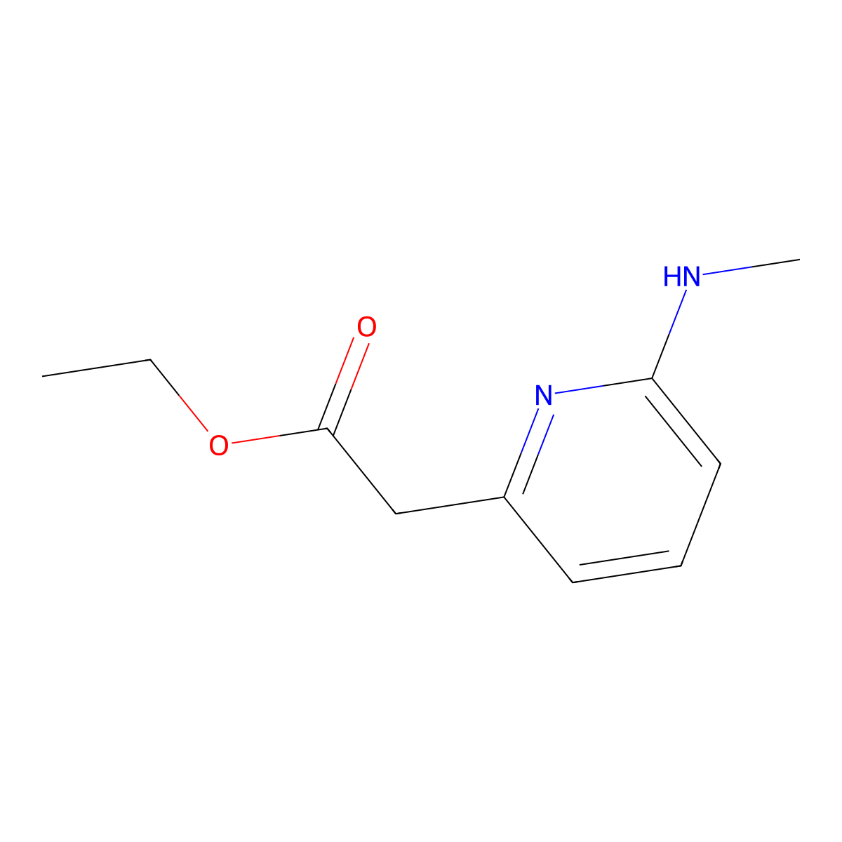 Ethyl 2-(6-(methylamino)pyridin-2-yl)acetate molecular structure, CAS 205676-86-4