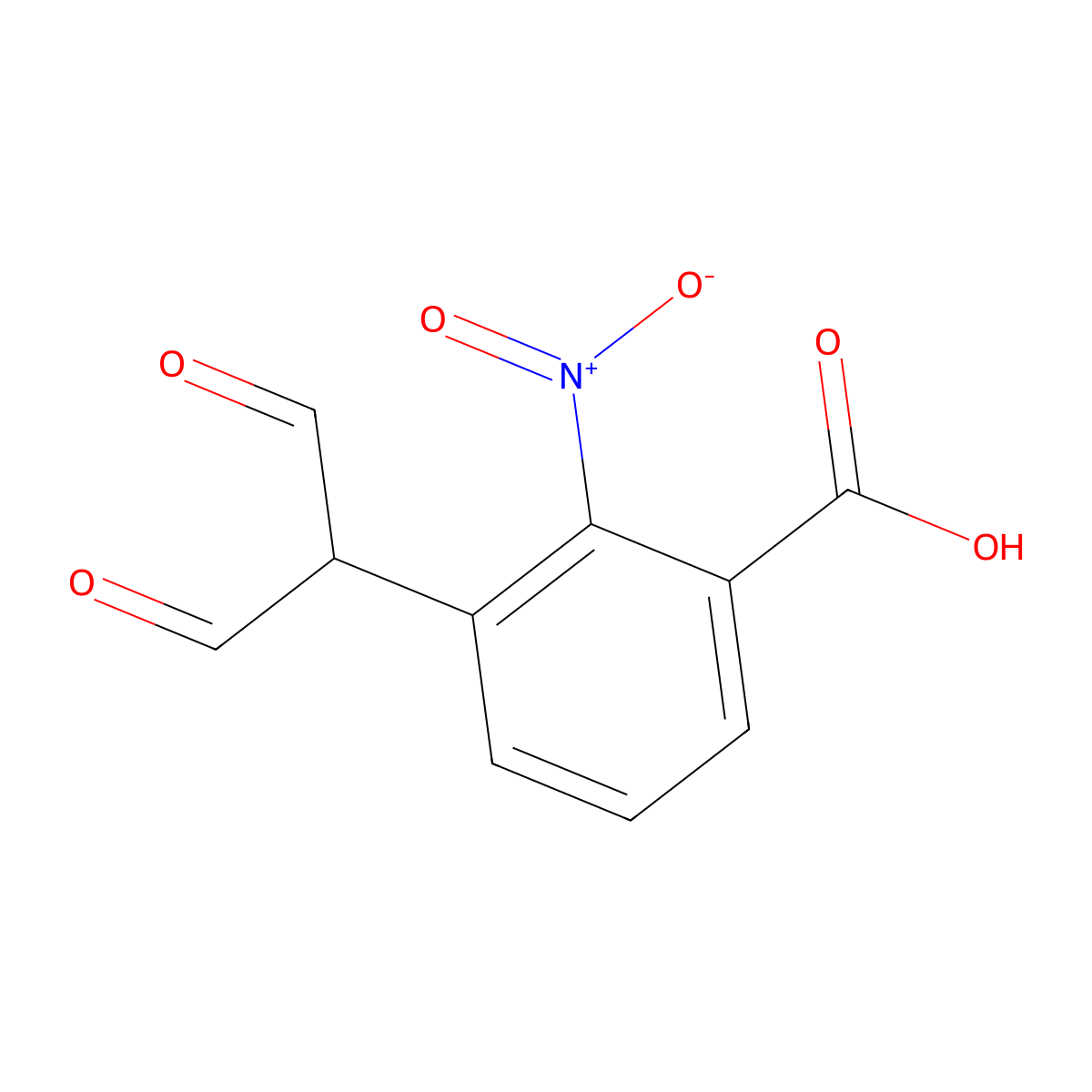 3-(1,3-Dioxopropan-2-yl)-2-nitrobenzoic acid molecular structure, CAS 205680-83-7