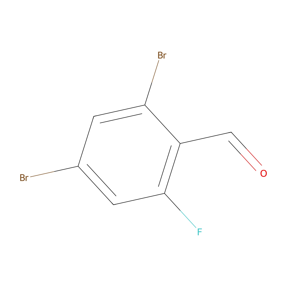 2,4-Dibromo-6-fluorobenzaldehyde molecular structure, CAS 205683-34-7