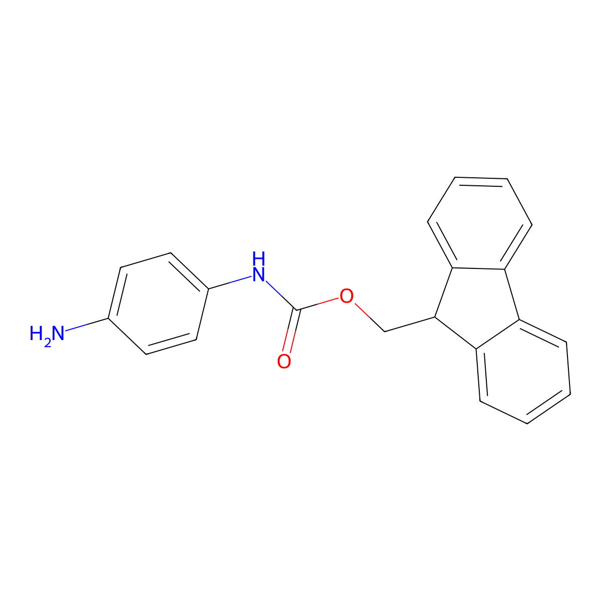(9H-Fluoren-9-yl)methyl (4-aminophenyl)carbamate molecular structure, CAS 205688-13-7