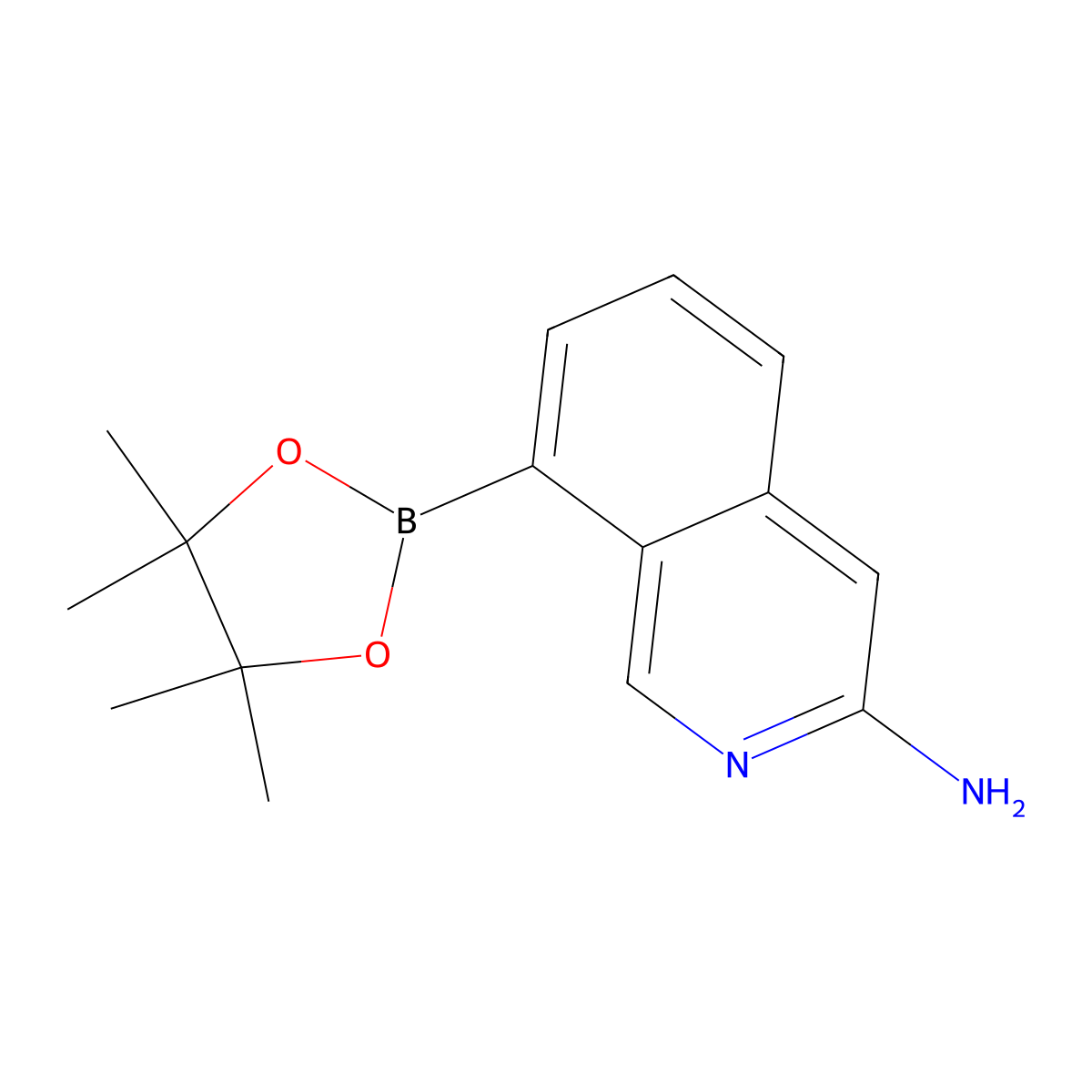 8-(Tetramethyl-1,3,2-dioxaborolan-2-yl)isoquinolin-3-amine molecular structure, CAS 2056916-60-8