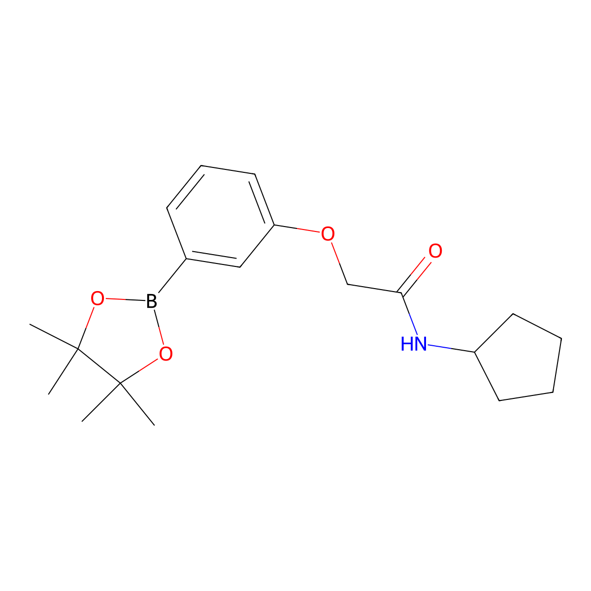 N-Cyclopentyl-2-(3-(4,4,5,5-tetramethyl-1,3,2-dioxaborolan-2-yl)phenoxy)acetamide molecular structure, CAS 2056919-34-5