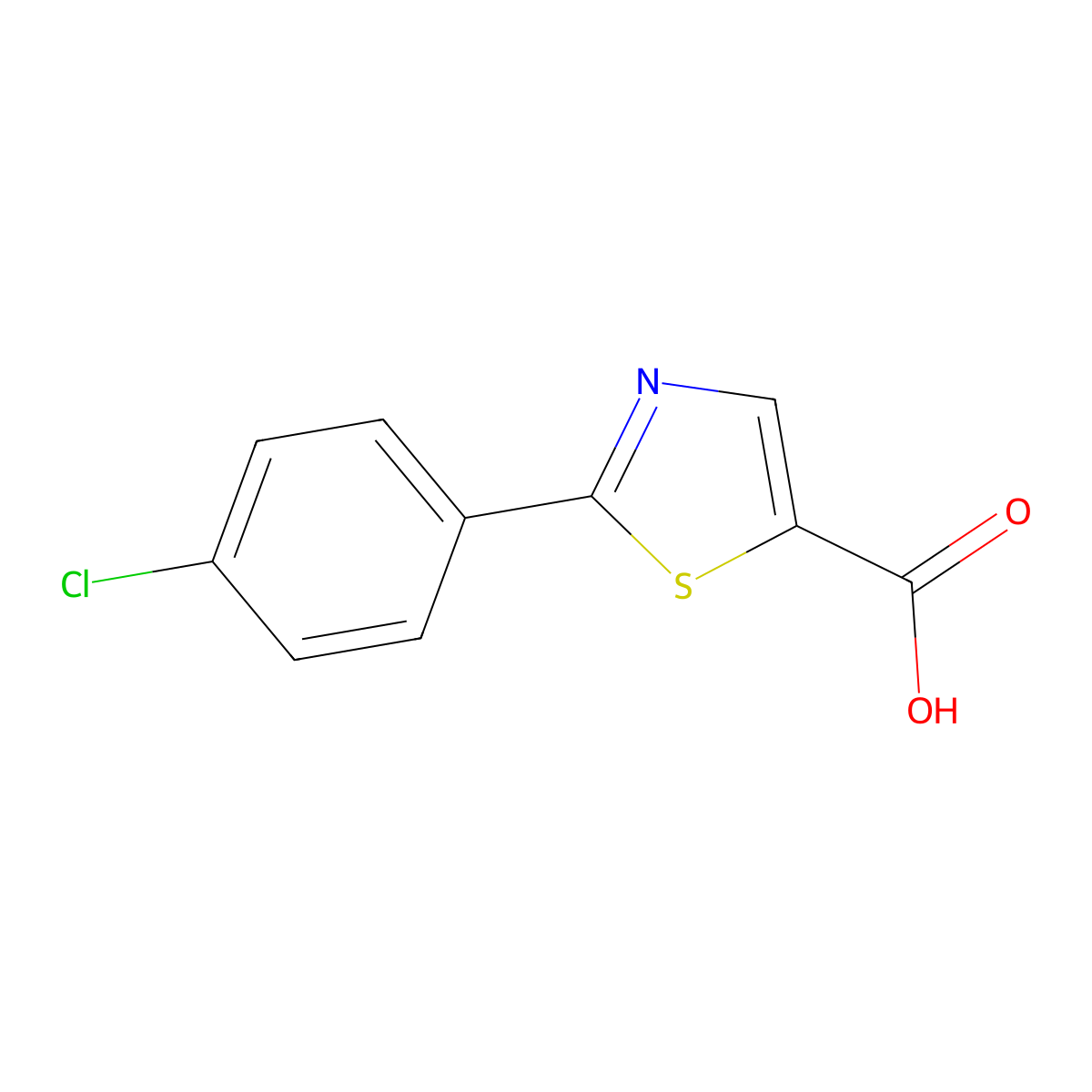 2-(4-Chlorophenyl)-1,3-thiazole-5-carboxylic acid molecular structure, CAS 205692-14-4